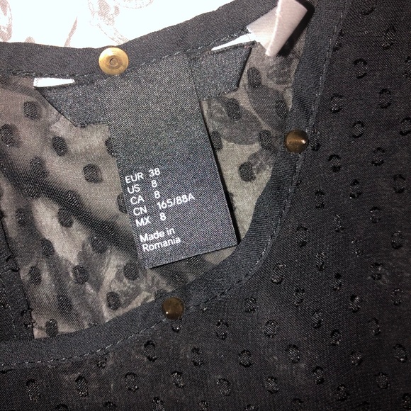 H&M Black Polka Dot Sheer Top - Picture 5 of 5